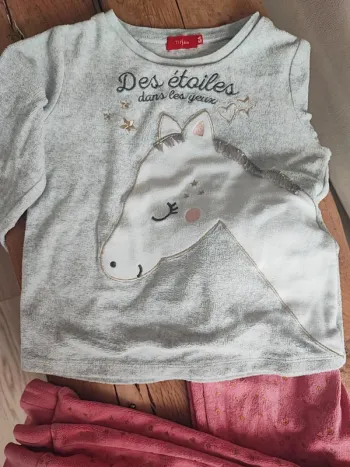 Pyjama velours licorne