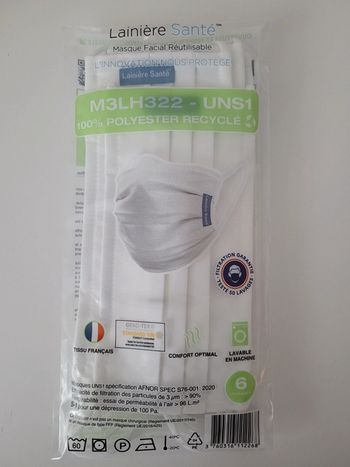 Lot de 6 masques lavables NEUF😷