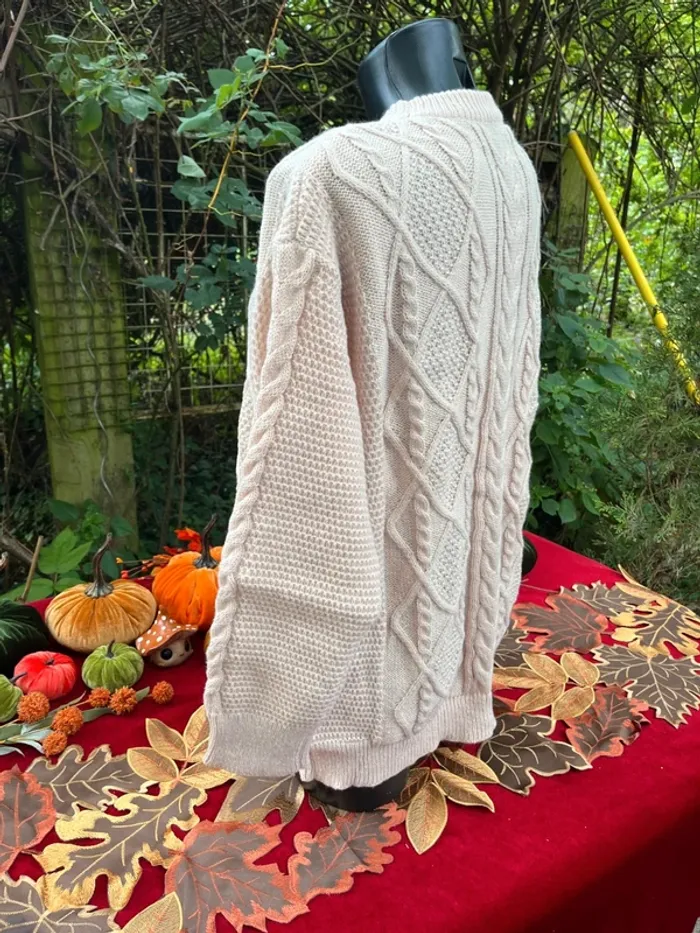 Pull torsadé beige XL – douceur automnale & cocooning - photo numéro 4