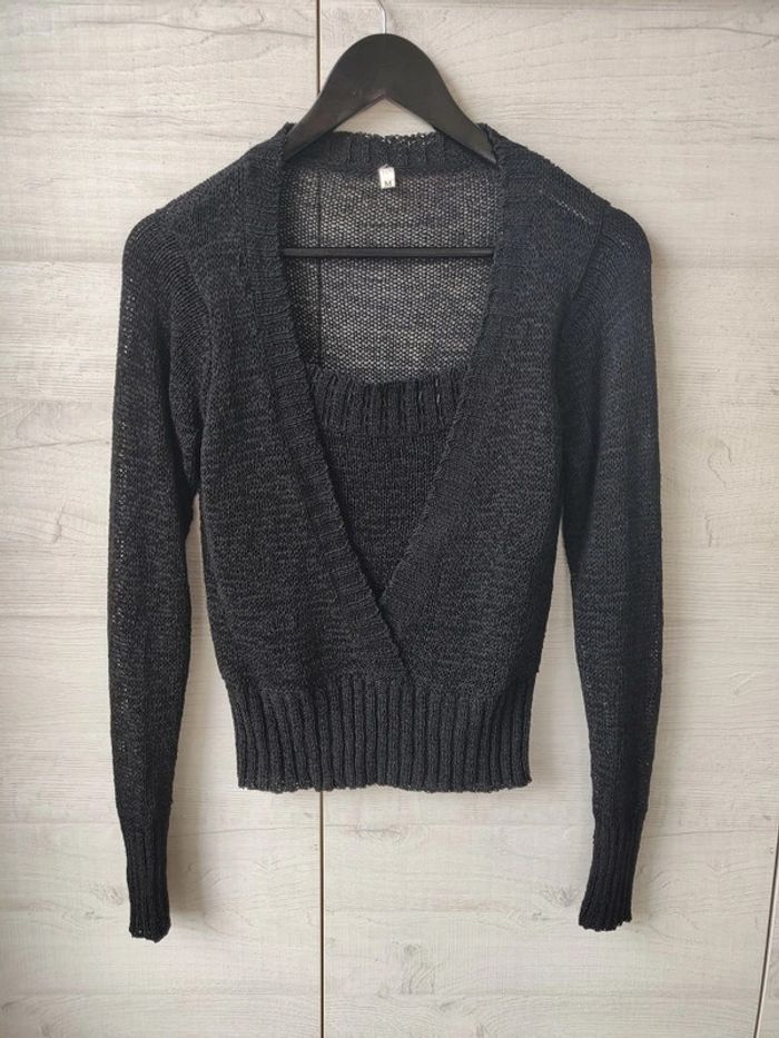 Pull noir M maille