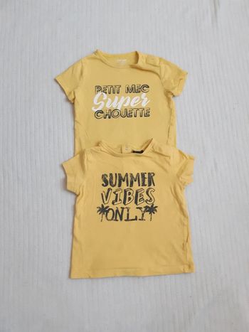 Lot de 2 tee-shirts jaune Kiabi 18 mois
