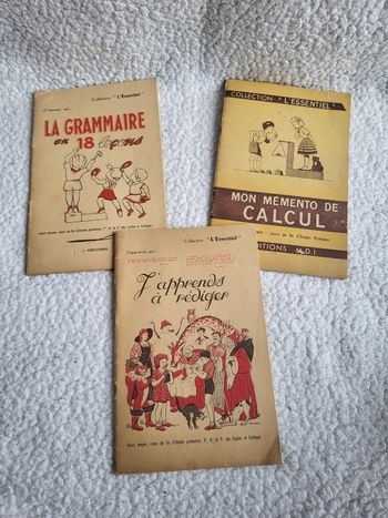 Lot de 3 cahiers de leçon Vintage de 1968 à 1971