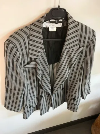 Veste blazer noir et blanche rayures Michel soligny