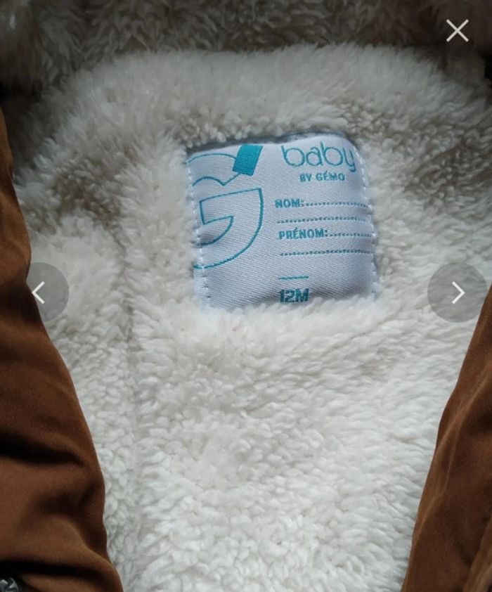 Gemo gros manteau chaud fourré 12 mois - photo numéro 3