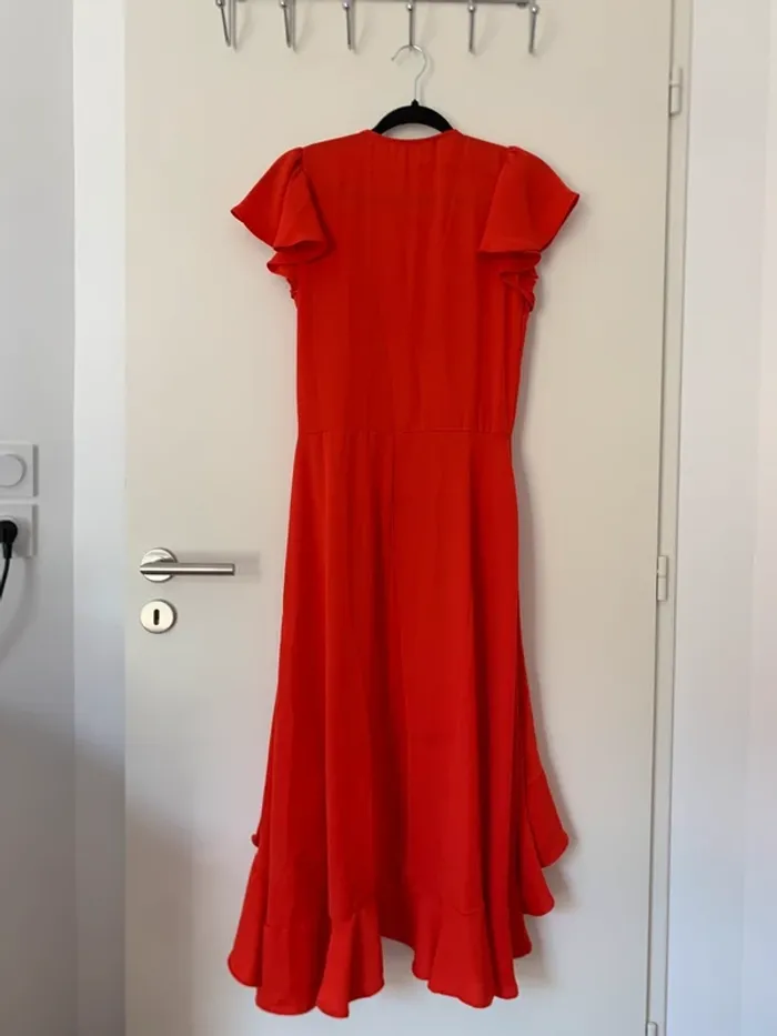 Robe asymétrique rouge orange Les Petites taille S - photo numéro 5