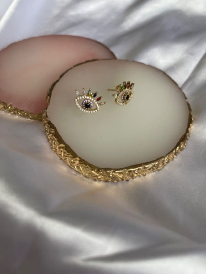 Boucle d’oreille oeil coloré