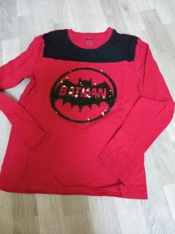 T-shirt manches longues à sequins marque Batman 12 ans