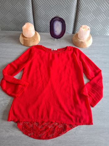 Top blouse rouge 38