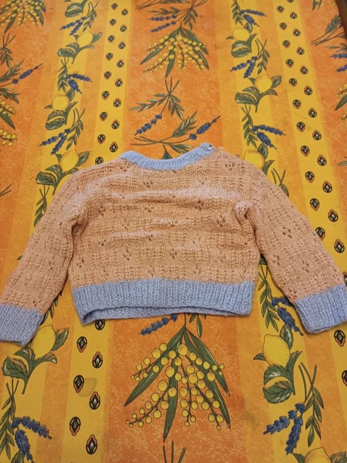Pull fille fait main 2-3 ans