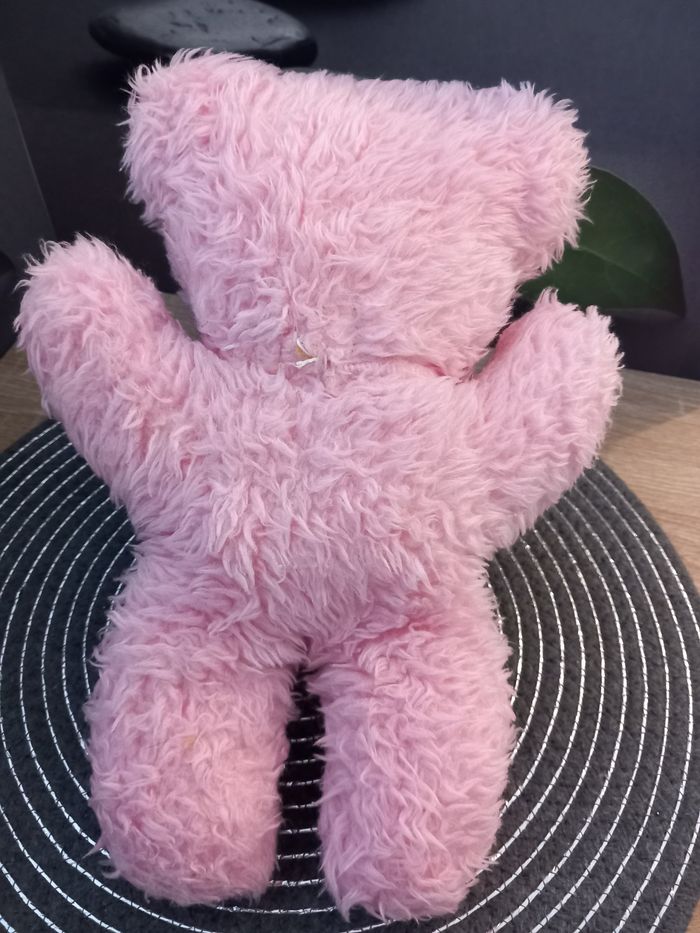2 peluches vintages 32cm  rose et marron - photo numéro 7