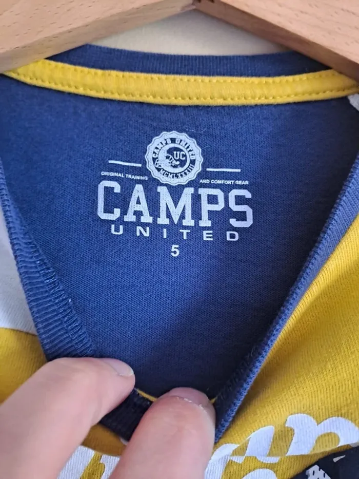 T-shirt garçon 5 ans camps united jaune marine 1 mini accroc qu'on ne voit pas prix mini - photo numéro 3