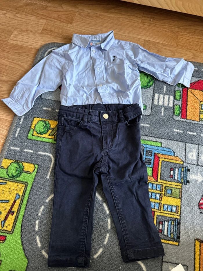 Pantalon et chemise Jacadi 12 mois