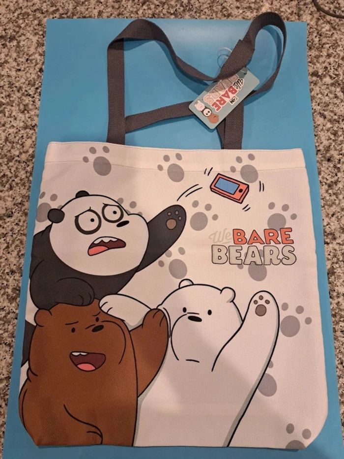 Bare Bears : Tota Bag, Houpettes & Essuie Cheveux - Neuf - photo numéro 2