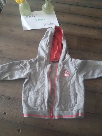 Gilet a capuche et zippé sergent major bébé fille 9 mois 74 cm