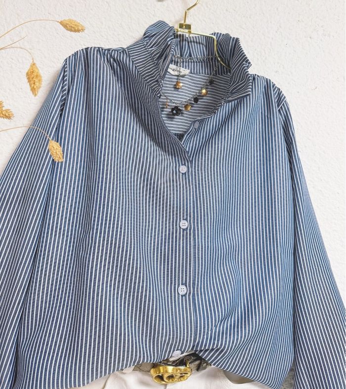 Blouse marine rayures oversize taille M/L 🌸 - photo numéro 2