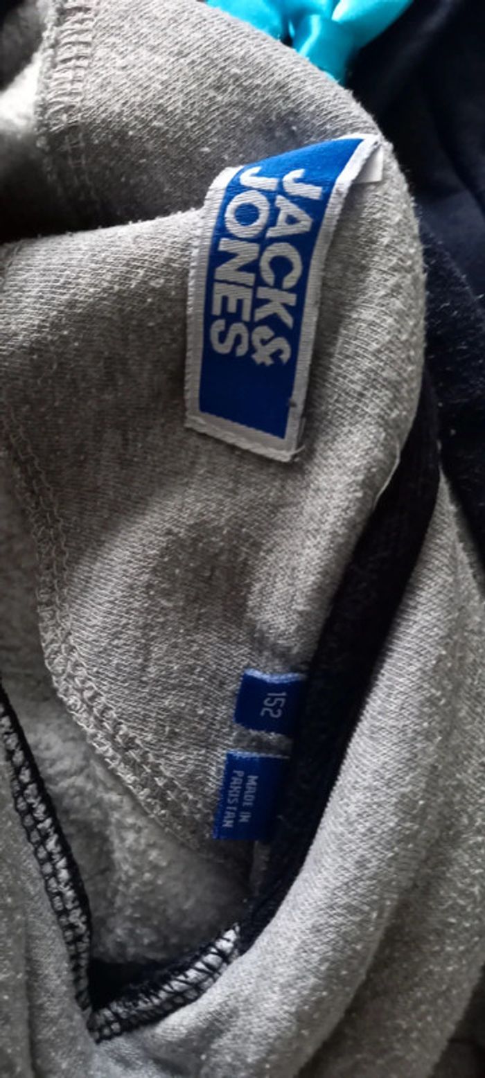 Sweat à capuche gris Jack & Jones 12 ans - photo numéro 3