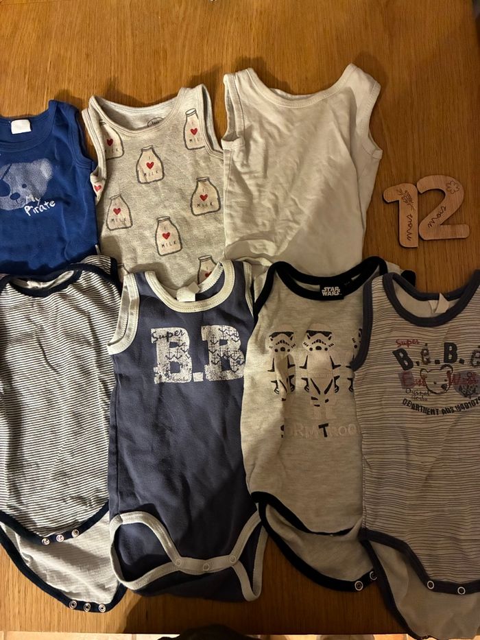 Lot bodies Marcel 12 mois