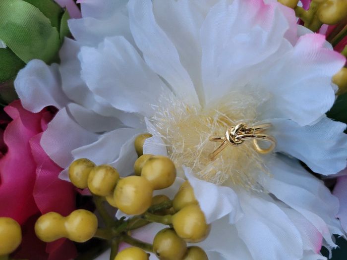 Bague nœud coupé acier gold - photo numéro 5