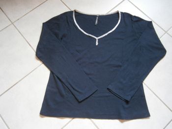 Tee-shirt ML bleu marine ANNA KAREL Taille L/40