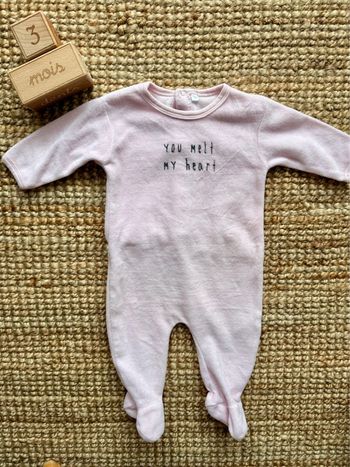 Pyjama velours 3mois / 60cm