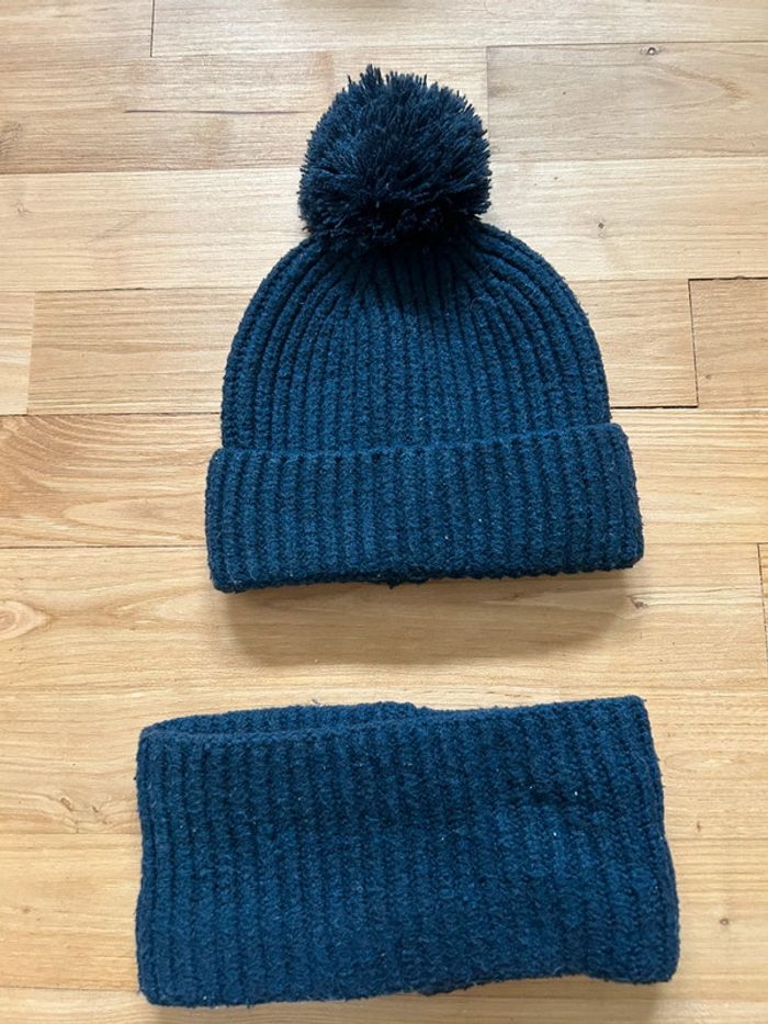 Bonnet et tour de cou 9/12mois garçon