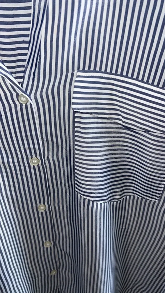 Chemise rayée blanche et bleue « Mango » - photo numéro 4