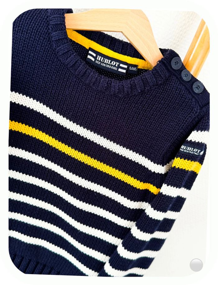 Pull marinière bleu marine Hublot Taille 6 ans - photo numéro 2