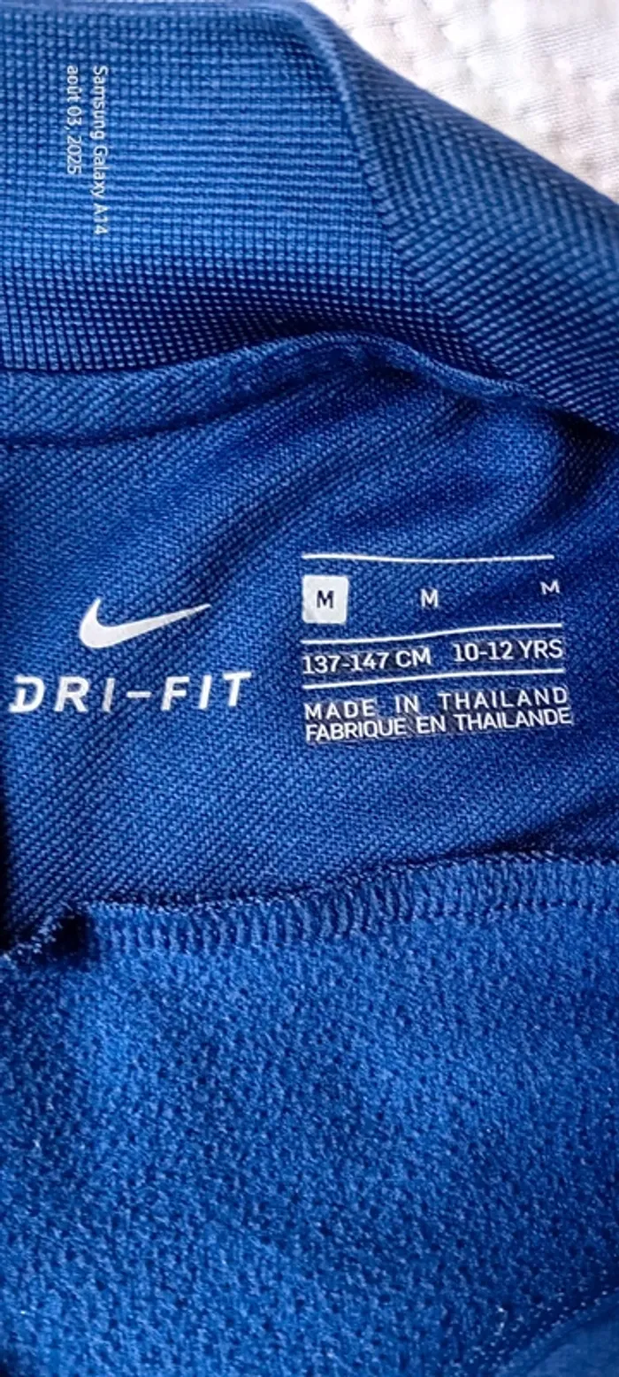 Sweat col zippé manches longues football As Roma nike bleu garçon 10/12 ans nike - photo numéro 13