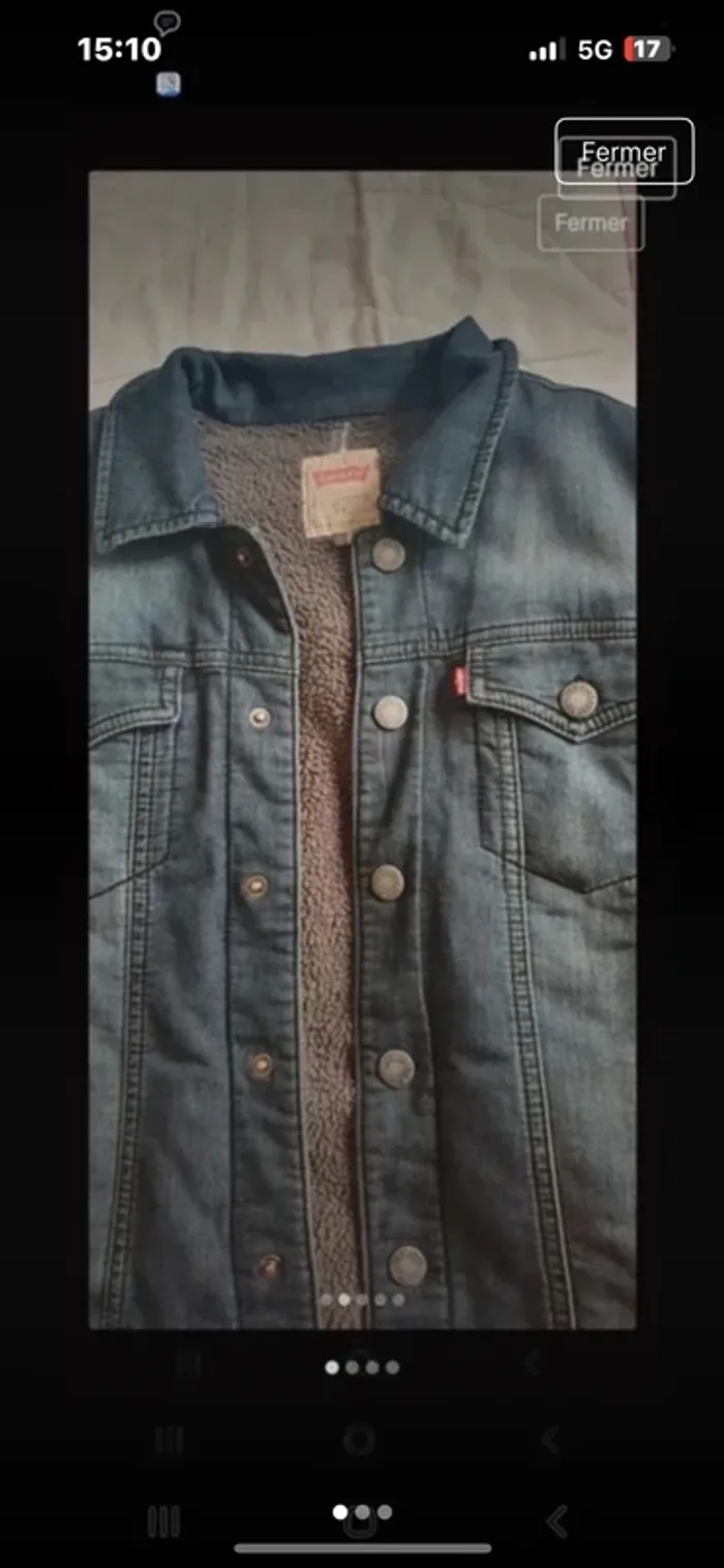 Veste en jean Lévis 14 ans