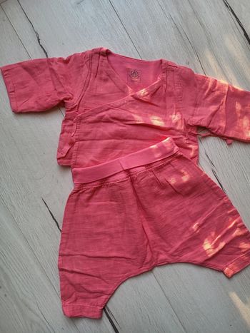 Ensemble rose fuschia coton petit bateau 3mois neuf