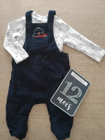 Salopette+haut 12 mois / 74 cm