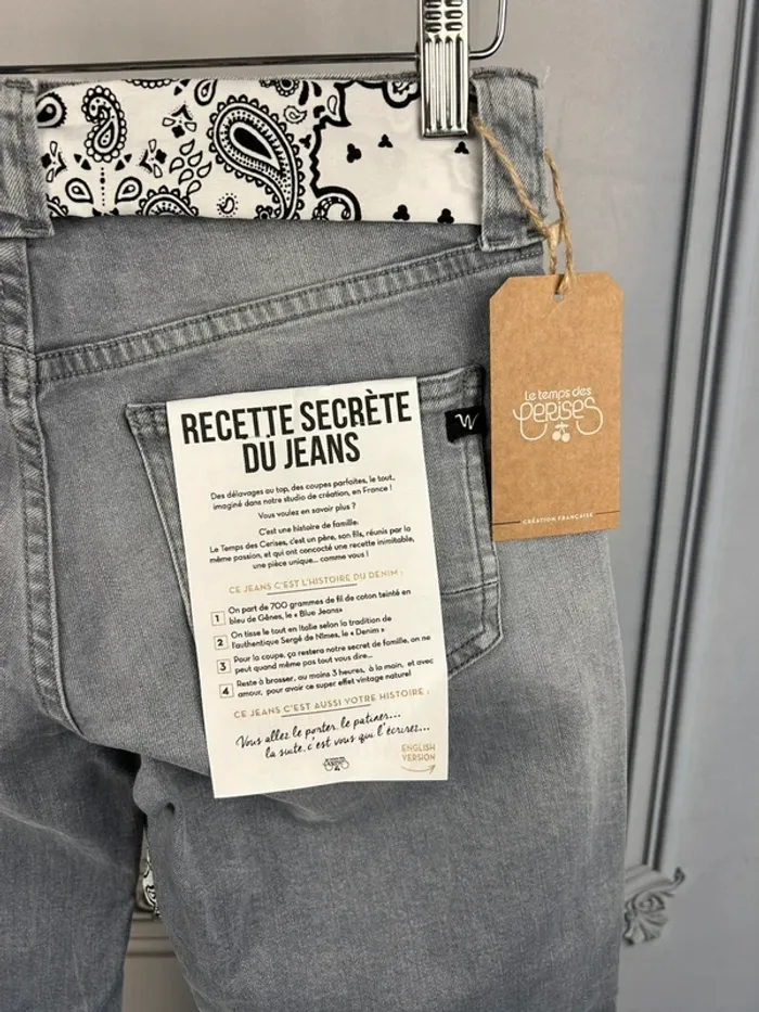 Jean droit Gris W28 le temps des cerises Neuf - photo numéro 7