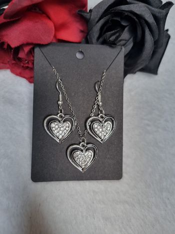 Ensemble bijoux pendentif argenté