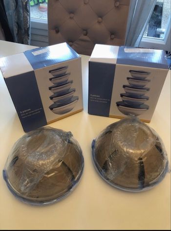 Lot de 10 bol transparent en verre avec couvercles tout neuve