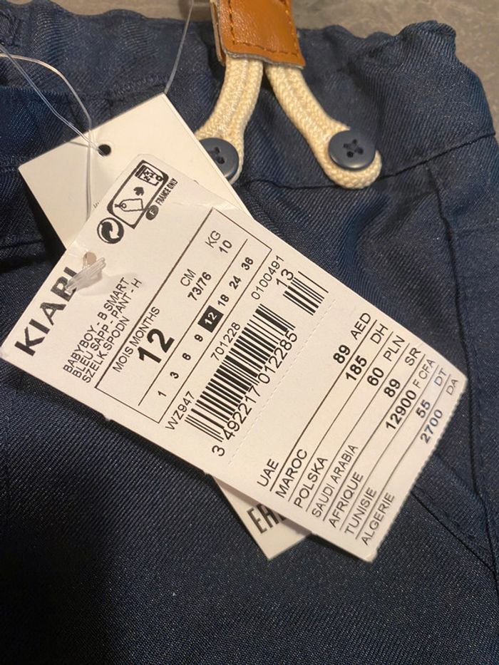 Pantalon avec bretelles #kiabi#12 mois#neuf - photo numéro 3