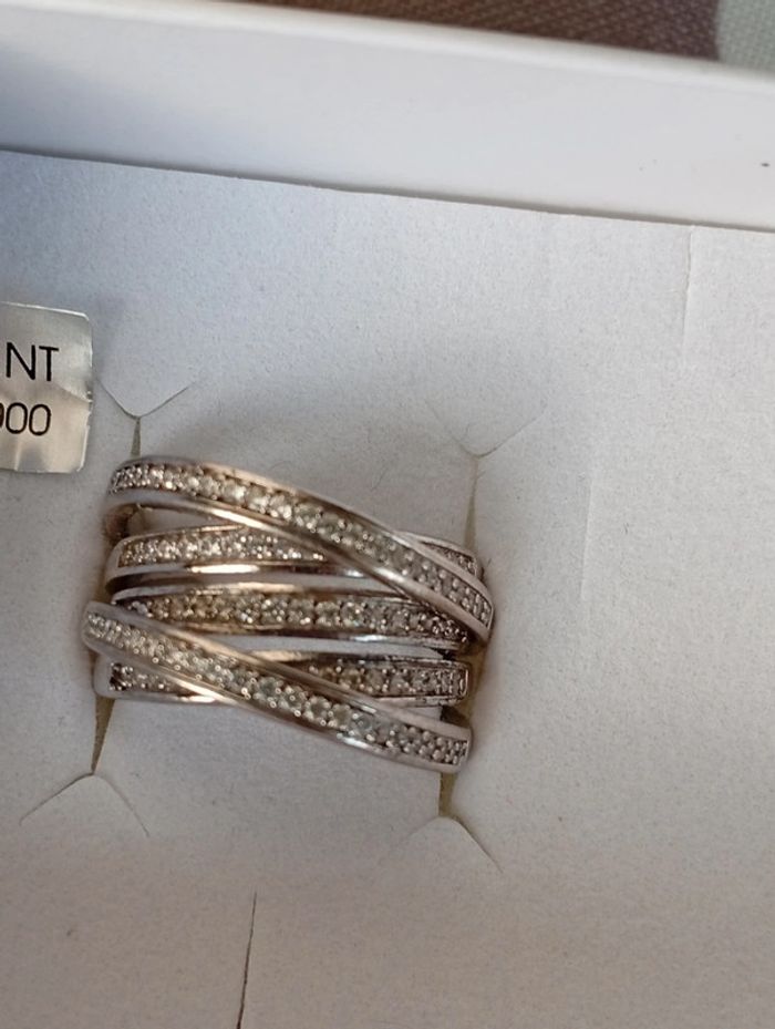 Bague argent 925 multi-anneaux sertis oxydes – EDORA - photo numéro 3