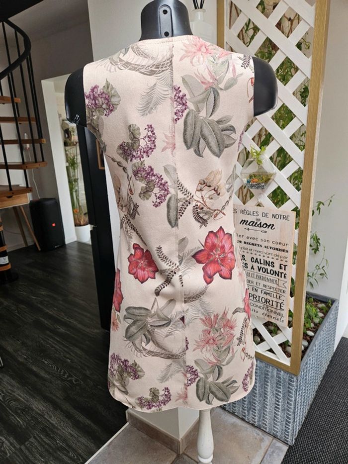 Cassis robe fleurie aspect daim taille 38 - photo numéro 5