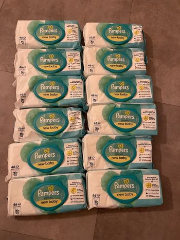 12 paquets de lingettes Pampers harmonie new baby