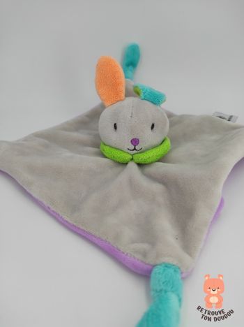 Doudou Plat Lapin Gris U Tout Petits