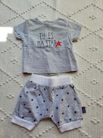 Ensemble short et t-shirt sucre d'orge mixte bébé 3 mois