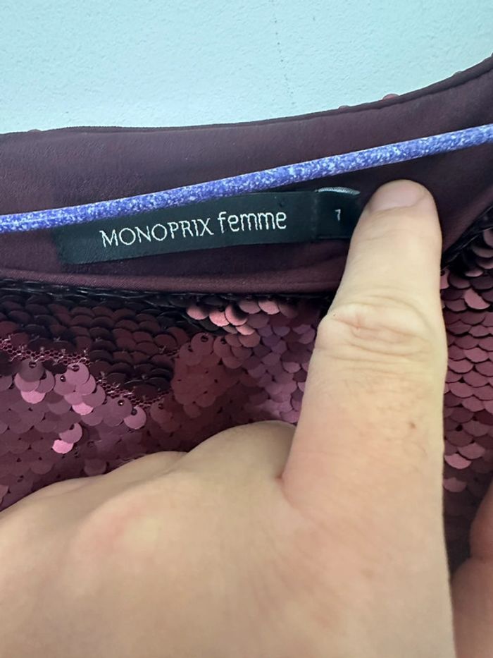 Top à paillettes, Monoprix, Femme, taille un - photo numéro 2