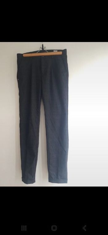Pantalon droit gris à carreaux Recycled