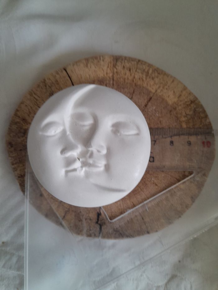 Soleil lune en plâtre à peindre - photo numéro 2