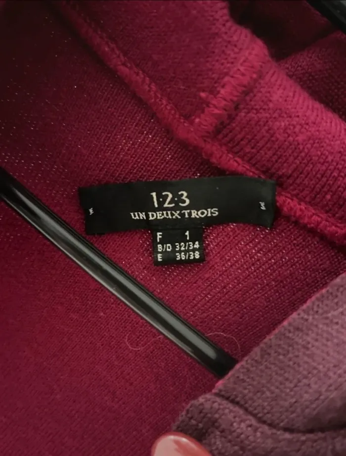 Veste en laine Un Deux Trois violet - photo numéro 3