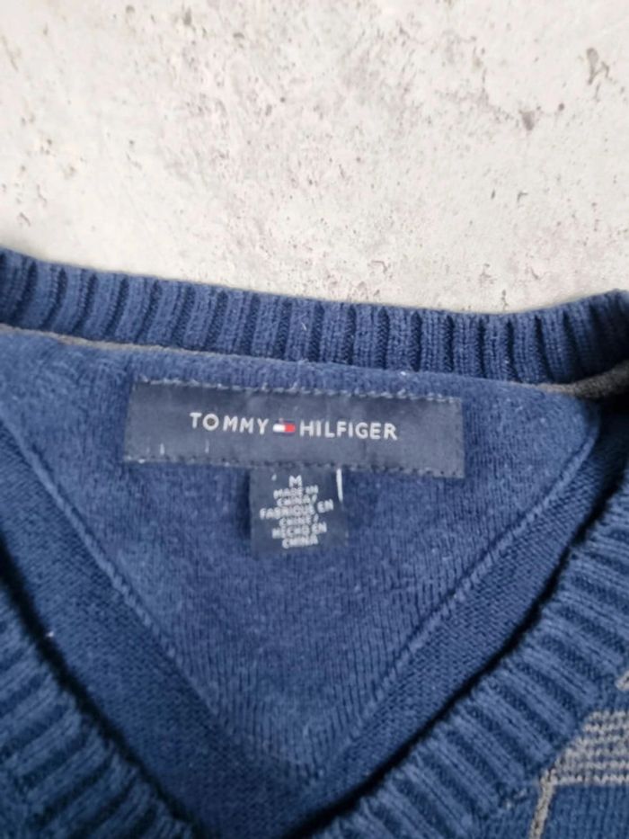 Pull col V Tommy Hilfiger bleu/gris, M Hommes - photo numéro 6