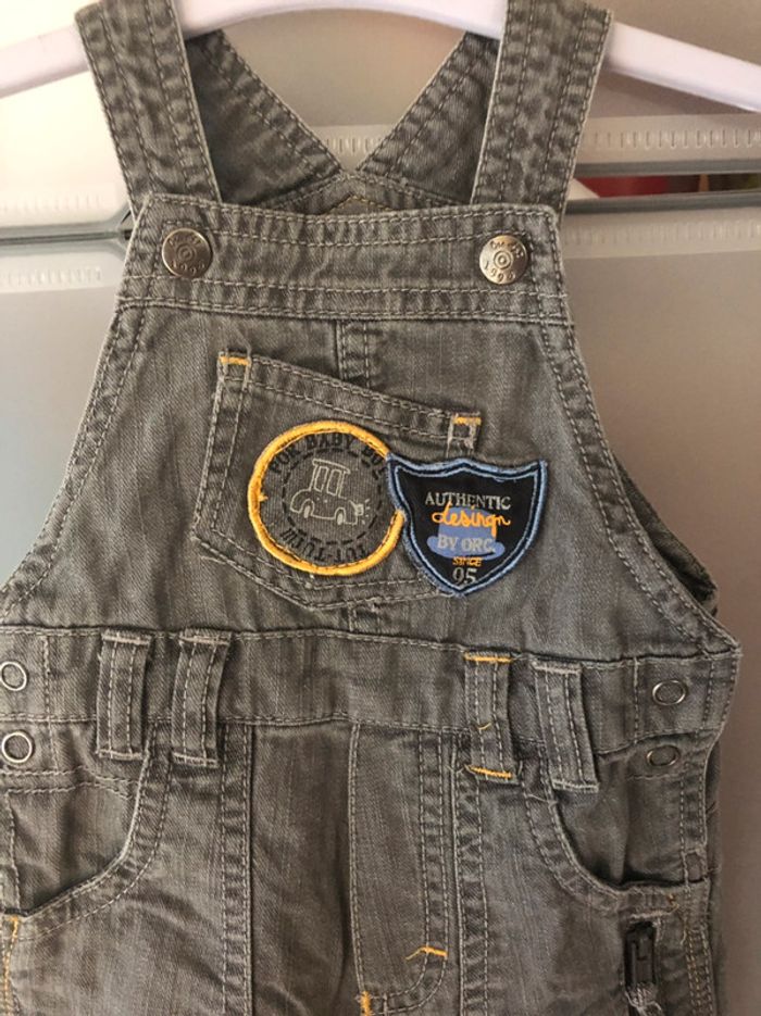 Salopette short en jean orchestra 6 mois - photo numéro 2