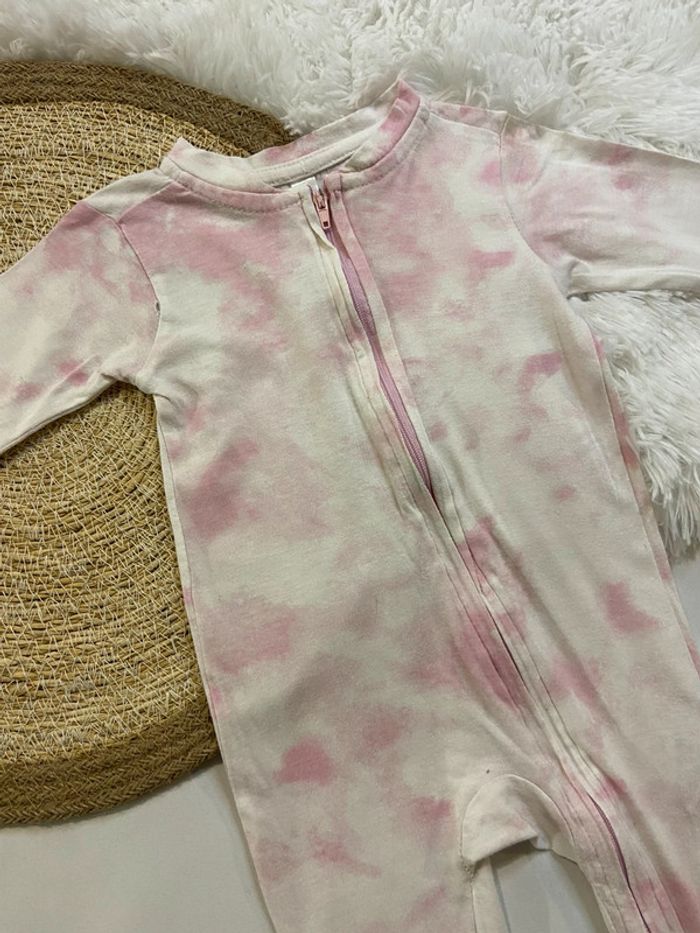 Pyjama fille rose blanc ouverture avant zip - photo numéro 4