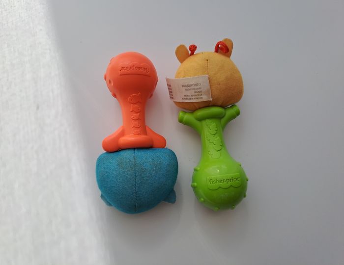 Lot 2 hochets chat girafe, fisher price - photo numéro 2