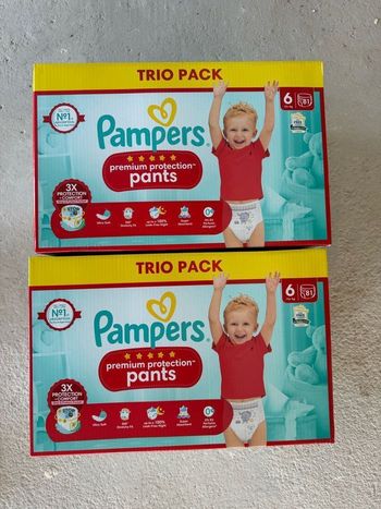 162  couches Pampers pants premium taille 6