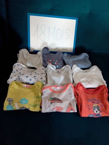 Lot 9 bodys bébé 18mois